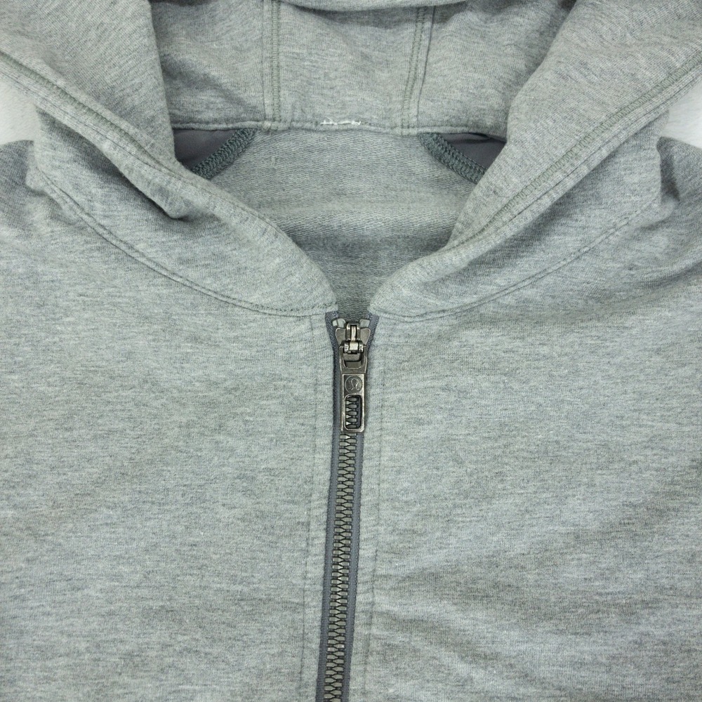 Lululemon Cross Cut Zip Up Hoodie Mens Small Grey Heathered Full Zip Pocket - Picture 9 of 16